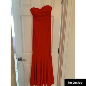 Strapless Red Gown